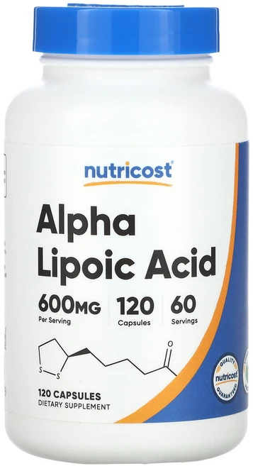 Nutricost 알파리포산 600mg 캡슐 120정(캡슐 1정당 300mg), Nutricost알파리포산600mg캡슐120정캡슐1정당, 1개, 120정 - 쿠팡