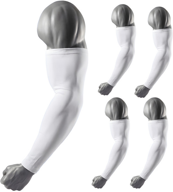 롱커버 빅사이즈 특대 심리스 팔토시, 5개, 화이트