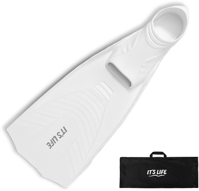 이츠라이프 블루핀 롱핀 강습용 오리발 + 가방, 화이트