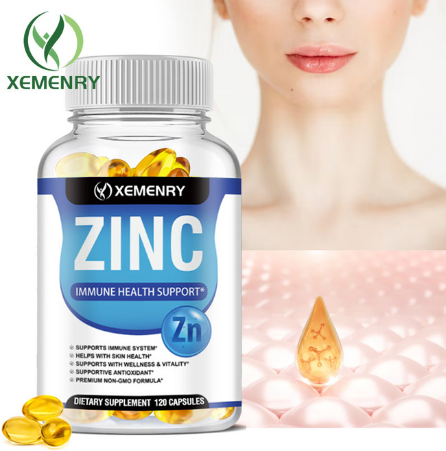 아연 - 천연 항산화제 - 면역 건강 및 피부 건강 지원 - 30/60/120캡슐, 3개, 120정