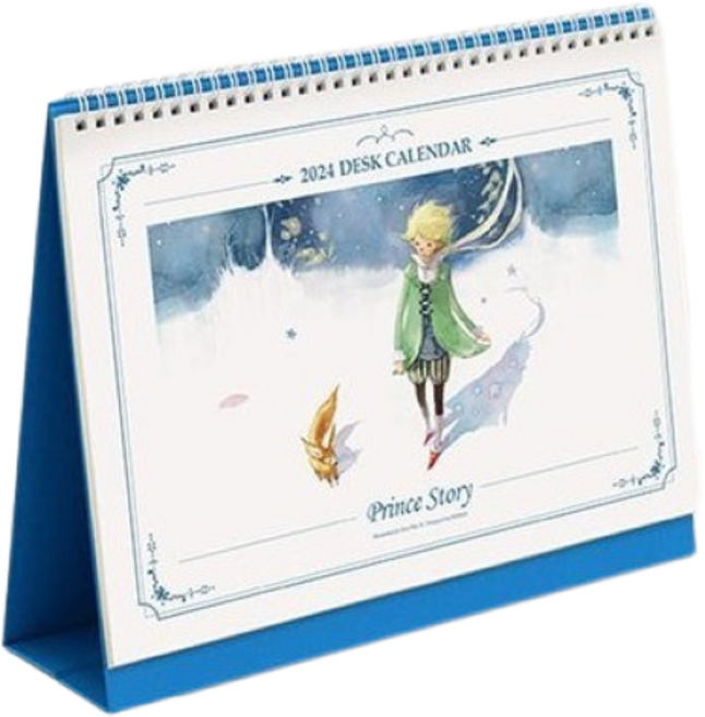 인디고 2024 어린왕자 날짜 만년 A4 탁상달력, 블루, 2개