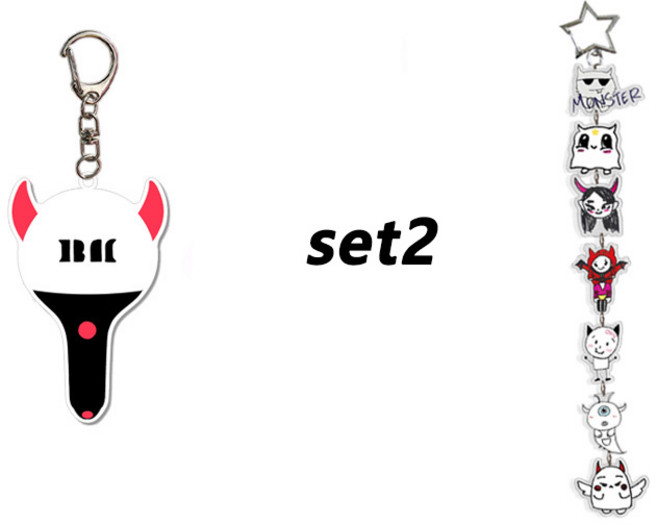 몬스티즈 MONSTIEZ 미니응원봉 키체인 아이돌 굿즈 패키지 파리타 투바투 응원봉 키링 JL-1688-948815-305307, 흰색, set2