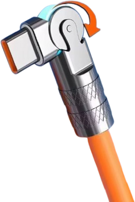 키넬 180도 꺾임방지 USB C타입 9V 2A 고속충전 케이블 스마트폰 호환, 1개, 오렌지, 200cm