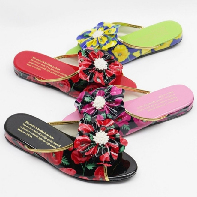 국산 꽃무늬 실내화 3컬러