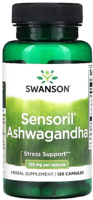 스완슨 Sensoril 아슈와간다 125mg 120캡슐 뉴트라슈티컬 글리코사이드, 1개, 120정 - 쿠팡