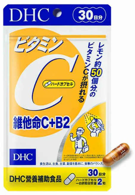 DHC 維他命C+B2 硬膠囊 30日份, 1, 60顆