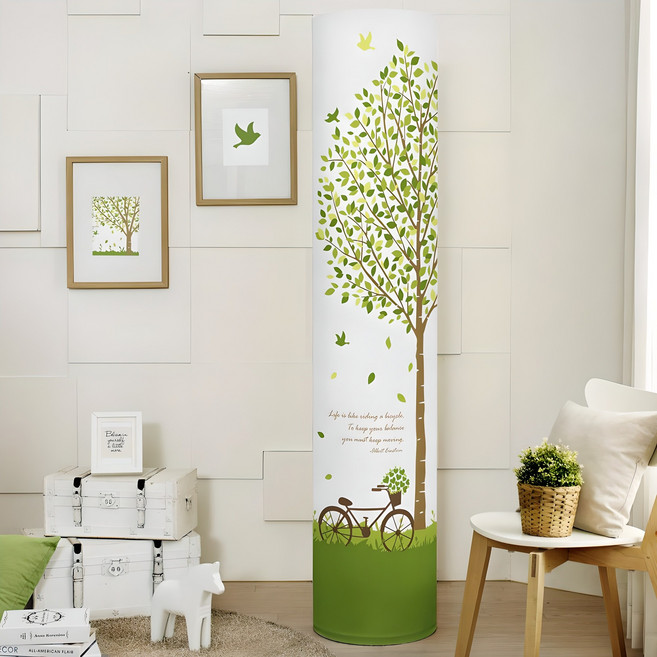 더자리 스판 스탠드 에어컨커버, 숲속나무, 1개