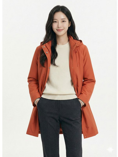 크로커다일레이디 오렌지 면 소재 혼방 심플 후드 집업 CLCMJP103