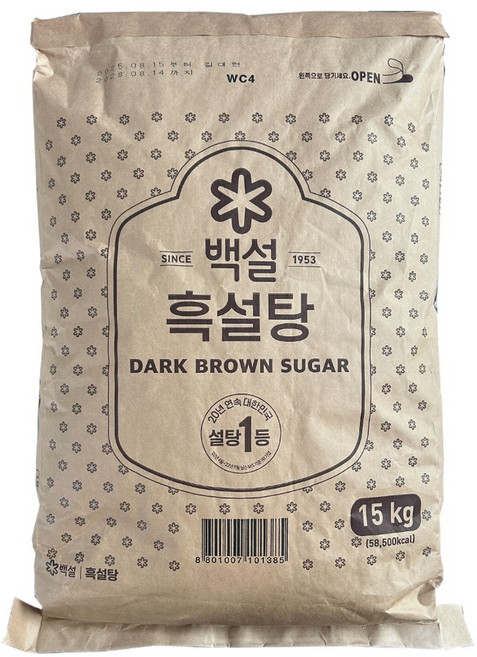 백설 흑설탕, 15kg, 1개