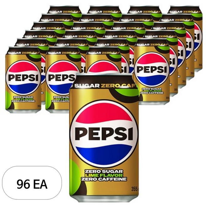 펩시 제로 슈거 라임향 제로 카페인, 96개, 355ml