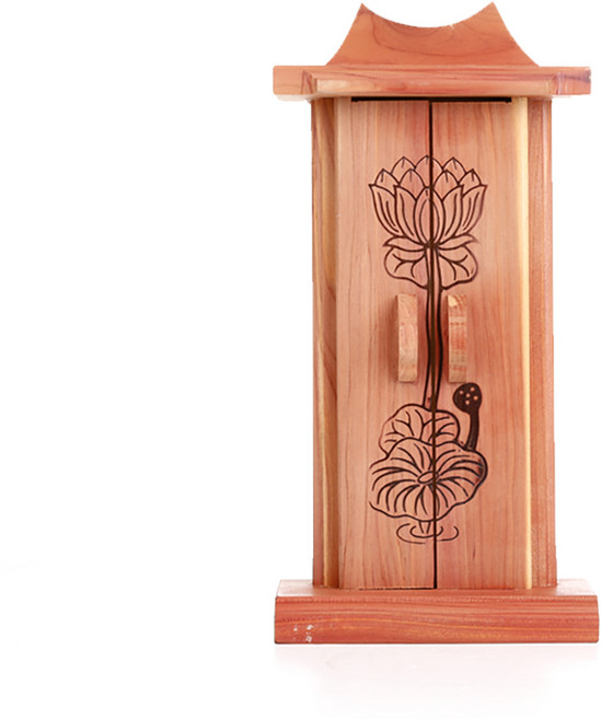 기와형태 향나무 연꽃무늬 지방틀 위패 (양문형), 1개