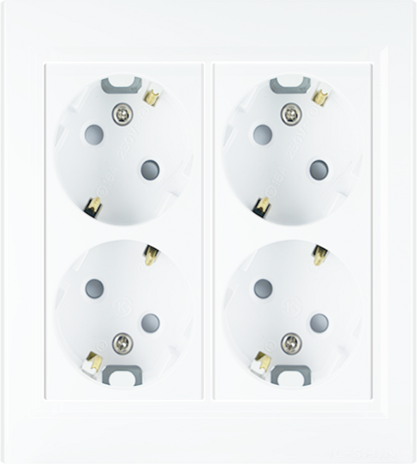 일신전기 매입 4구 콘센트 와이드 국내생산 KS 2＋2구, 1개