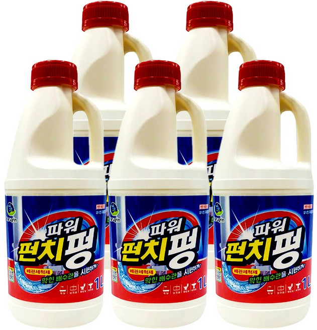 하루그린 배수구세척제 펀치펑, 5개, 1L
