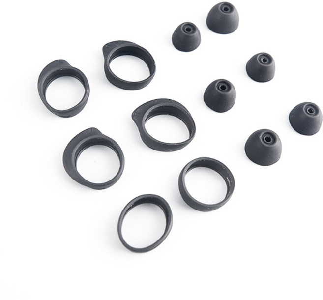 실리콘 이어폰 케이스 R170 버즈 및 패드 쿠션 블루투스 헤드셋 캡 커버 이어버드 이어팁 1 세트, 검은색, 02 Black, 1 건