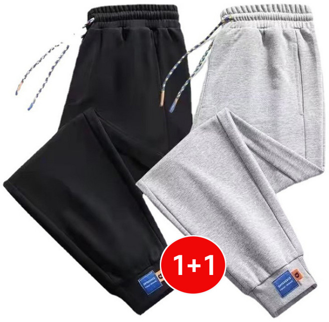 TIMEPURE 스트리트웨어 남성 가을겨울 기모 조거 팬츠 베이직 캐주얼 9부 바지