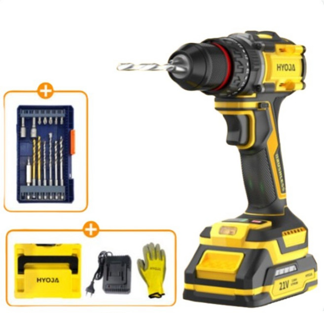 효자 임팩 드릴 드라이버 21V 전동 무선 충전, 본품 + 배터리 1개