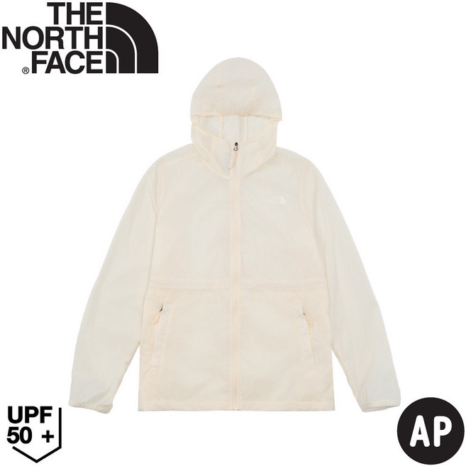 The North Face 女 防曬可收腰防風外套AP《沙丘白》