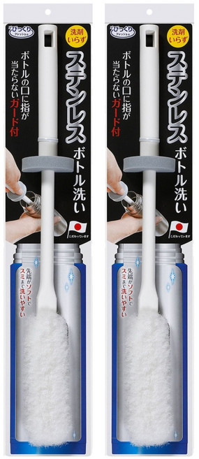 비쿠리프레쉬 스테인리스 보틀 세척 솔 32cm, 화이트, 2개