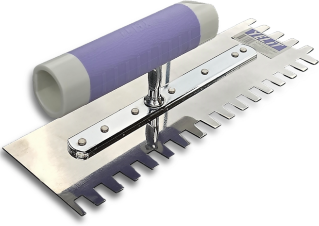 압착고대 타일 갈갈이 톱니 고데 본드고대 흙손 300/15mm, 1개