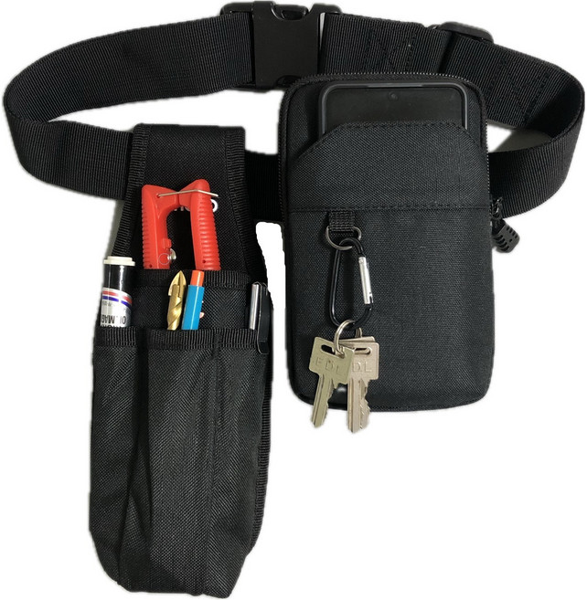 공구 허리 벨트 가방 칼 가위 비트 보관 주머니 3종세트, 칼집1개+파우치1개+허리벨트1개, 1개