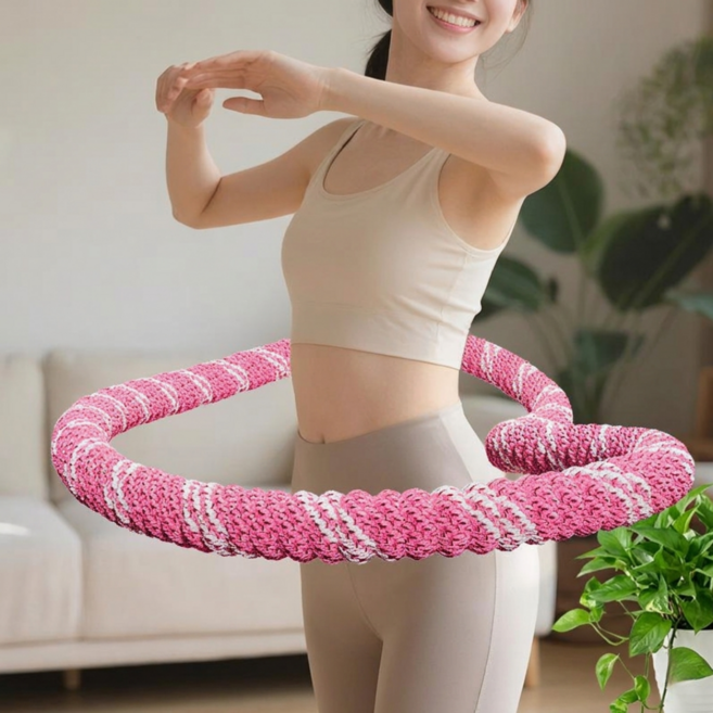 벤피나 다이어트 훌라후프 뱃살 스프링, 1개, 핑크, 1.3kg