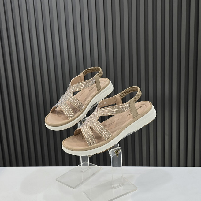 탠디by미셸 여성 경량쿠션 큐빅밴드3cm컴퍼트샌들(X24P034G)