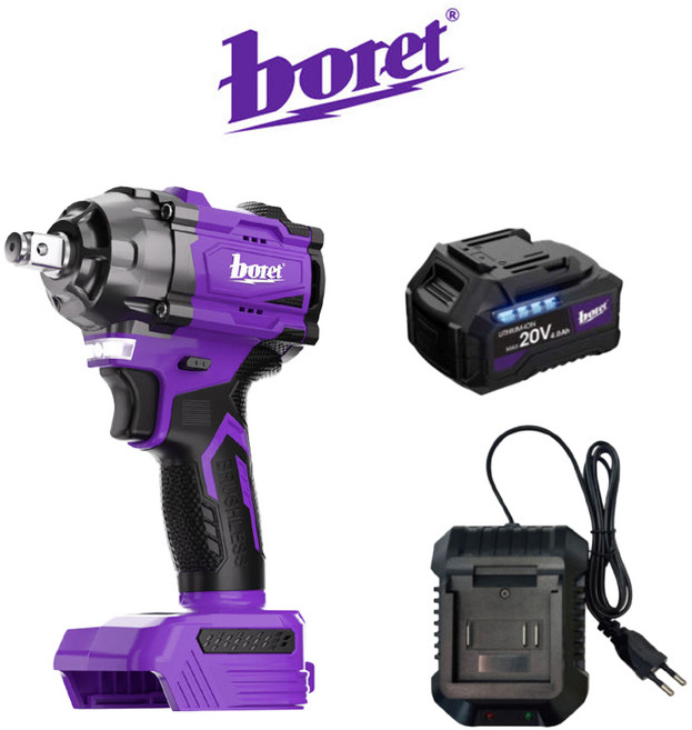 보레트 21V 충전 임팩렌치 하이토크 BIW-21002M 4Ah 1팩 세트 마끼다 호환, 1개