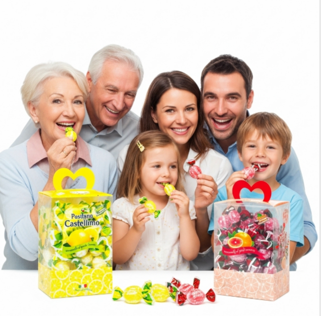 [이탈리아 직수입 캔디 선물세트] 포지타노 카스텔리모 선물용 레몬 캔디 350g 모로오렌지 캔디 350g 대용량 입덧 임산부 졸음방지 사무실 캔디 회사 간식 캔디 개별 포장, 10개, 700g