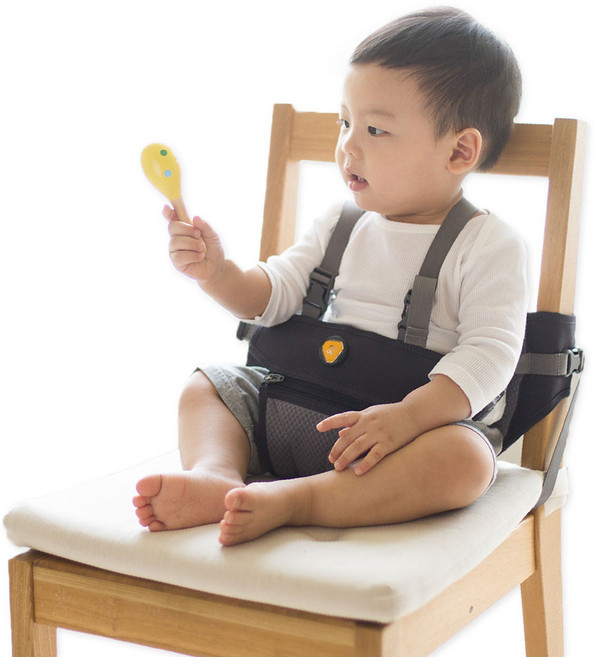 허그파파 다이얼핏 투웨이 휴대용 아기 의자 부스터, 차콜