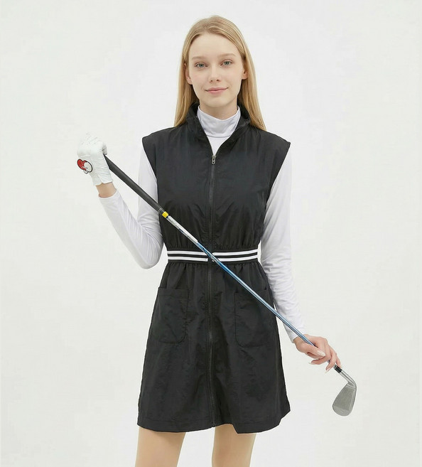 엠엠스포츠 여성 여름 아노락 바람막이 집업 골프 원피스