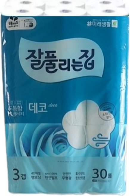 잘풀리는집 천연펄프 더도톰한3겹 데코 30m 30롤 x 1개