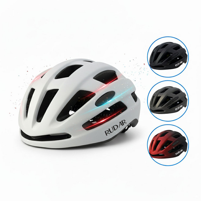 RUDAR 인몰드 아시안핏 경량 자전거헬멧 RD 07, 화이트, 1개