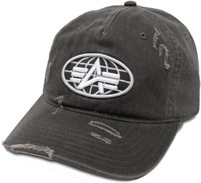 알파인더스트리 자수 디스트레스드 캡 모자