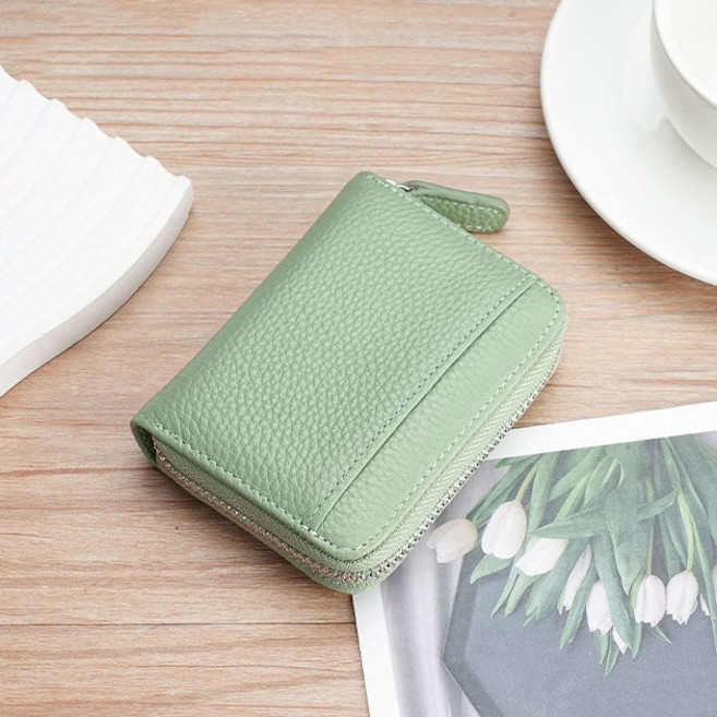 올유니드 대용량카드지갑 소가죽 지퍼 영업용 비즈니스 카드보관 명함지갑 9컬러