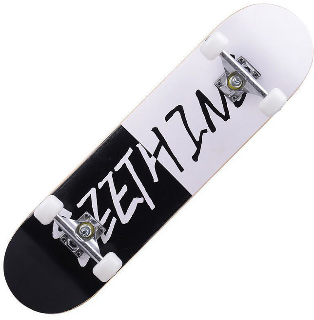 專業成人兒童幼童滑板 滑板 四輪楓木板 初學者滑板 造型滑板 雙翹板 兒童玩具 新手滑板, 專業板-黑白,閃光輪, 1個