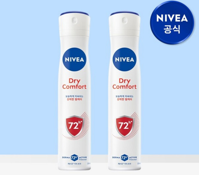 [니베아] 데오드란트 스프레이 드라이콤포트 200ml 2개