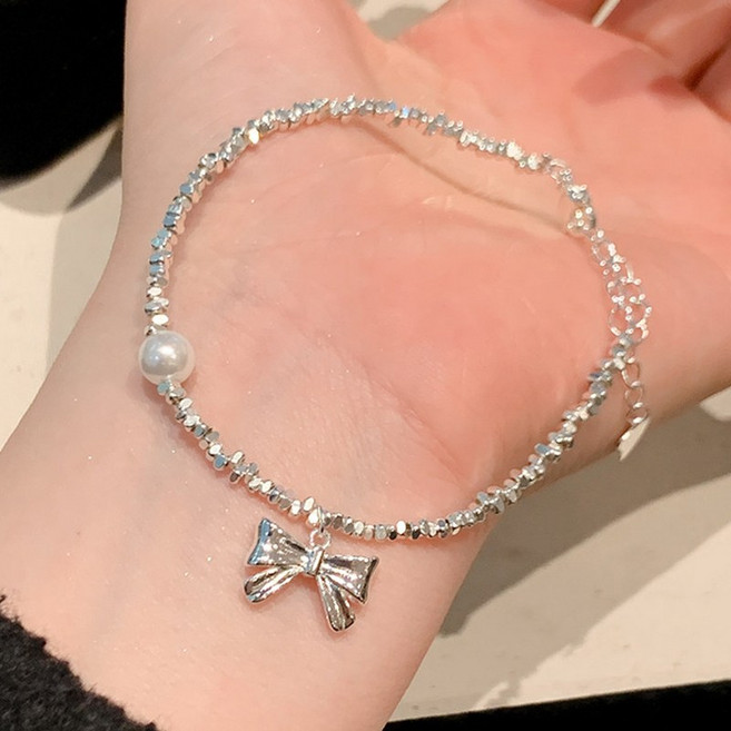 FANSYLI 여성 패션 팔찌 행운팔찌 심플 진주 팔찌 리본 우정 팔찌 생일선물 Rt2603M30