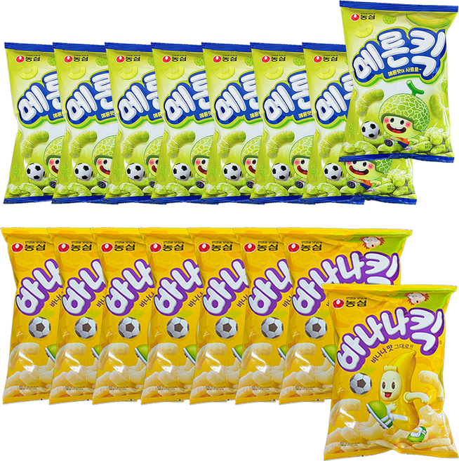 바나나킥 75g 여덟봉+ 메론킥 60g 여덟봉 총 열여섯봉