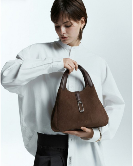 닥스 [D-LOCK] 다크브라운 D락장식 스웨이드 토트백 S YMDCBA6E969W3