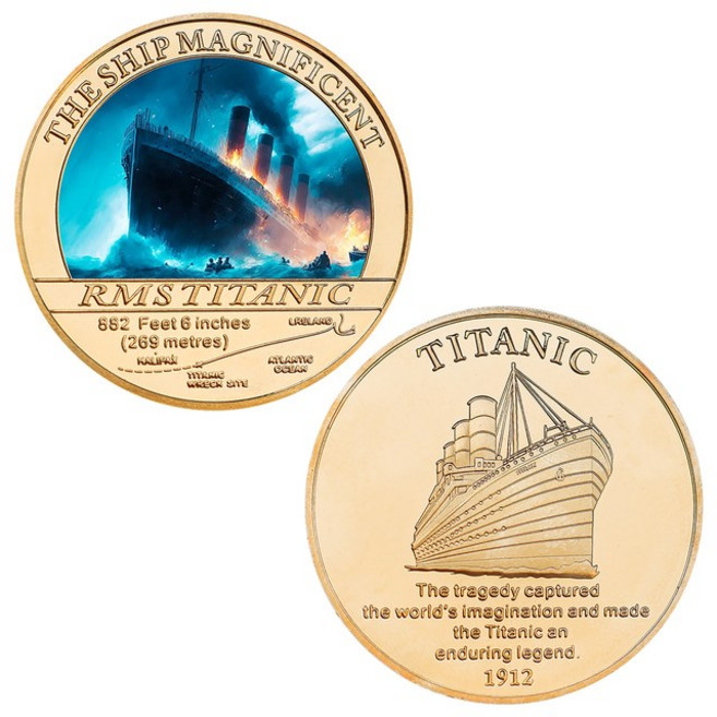 기념 주화 코인 타이타닉 골든 세트 배 거대한 비극 기념품 수집용 크리스마스 생일 선물, [01] coin 1