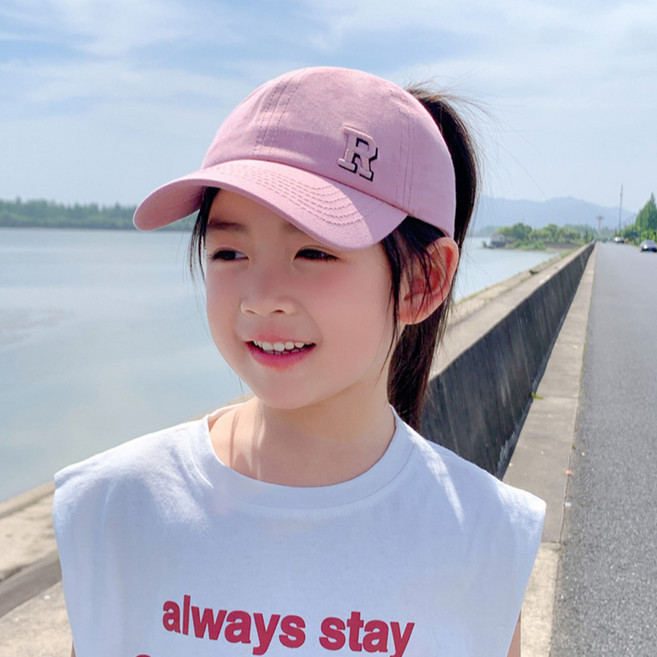 [HANNAL] 오픈 포니테일 R자수 볼캡모자