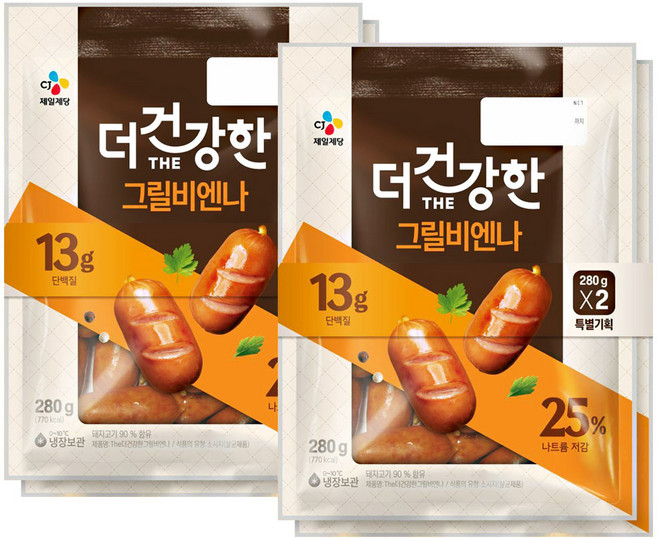 CJ The더건강한 그릴비엔나, 560g, 2개