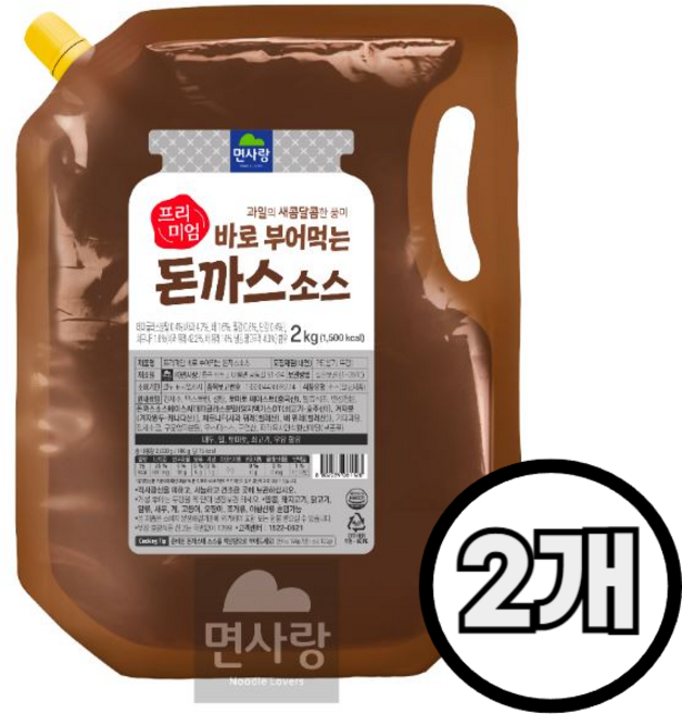 면사랑 프리미엄 부어먹는 돈까스소스 1.8L 옛날 경양식 돈까스양념 업소용 식당용, 2개
