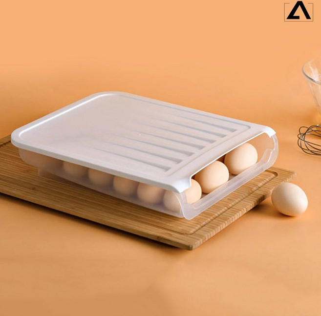 재미월드 달걀 낳는 냉장고 계란보관함 18구, 화이트
