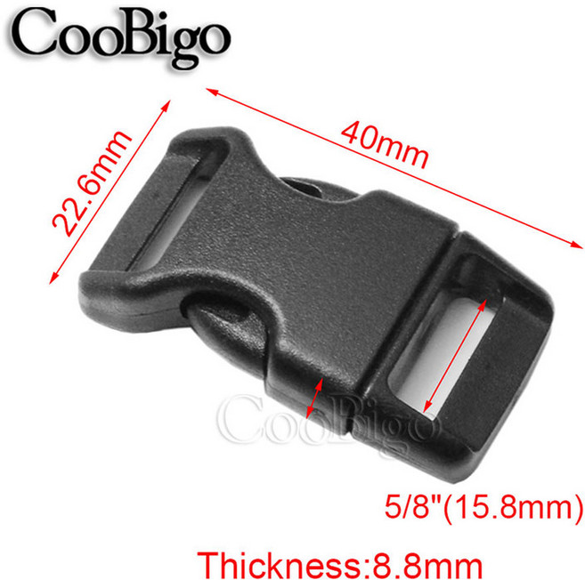 버클 15mm 파라코드 목걸이 플라스틱 버클 릴리스 팔찌 25mm 스트랩 웨빙 20mm 10 배낭 10mm 곡선 개 550 사이드, 1개, 15mm Webbing