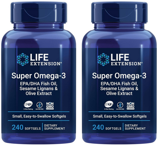 라이프익스텐션 슈퍼 오메가 3 소프트젤, 240정, 2개