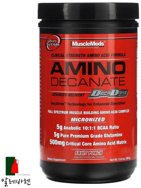 머슬메즈 아미노 데카네이트 프룻 펀치 381g, 1개 - 쿠팡