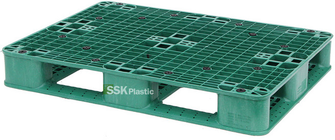SK플라스틱 프라스틱 파렛트 수출용 경량용 중량용파렛트 지게차 핸드카, 17.중량용1100x800x144녹색 13k