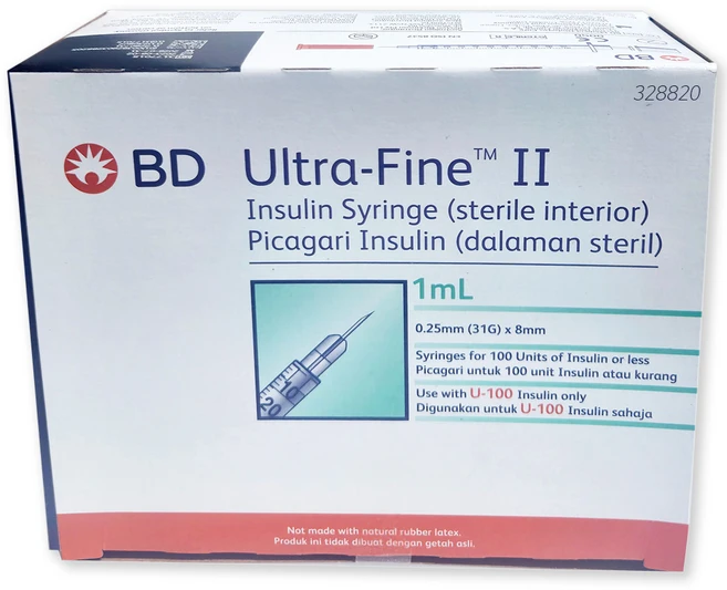 BD 인슐린 주사기 1ml 31G x 8mm (328820) 1단위 100개입, 1박스 - 쿠팡