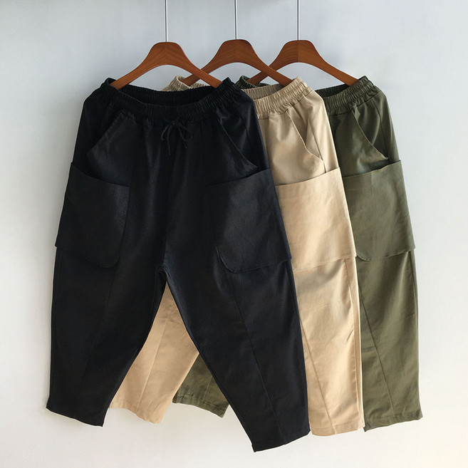 [황제패밀리] 남자 빅포켓 스판 와이드 밴딩 팬츠